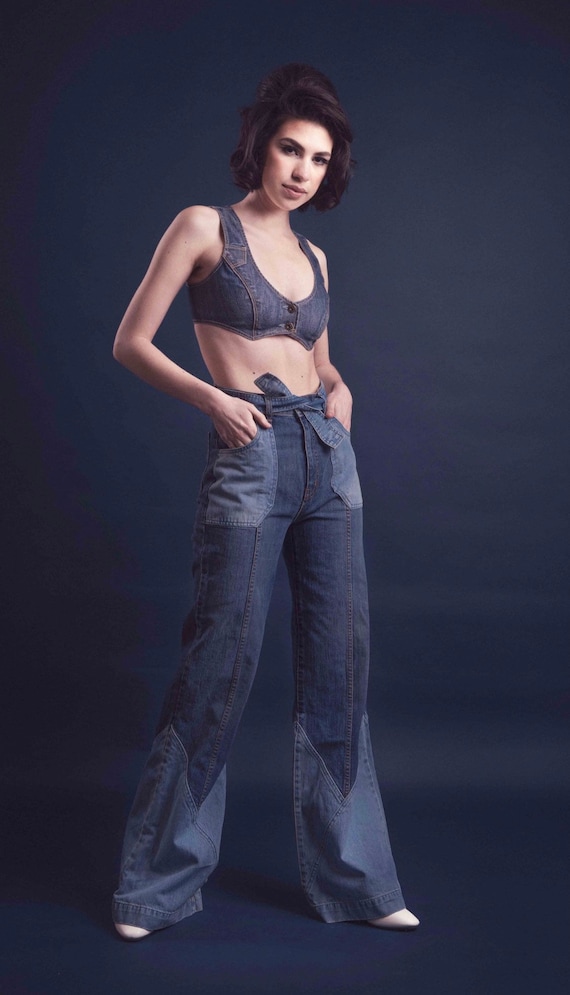 guess denim corset top