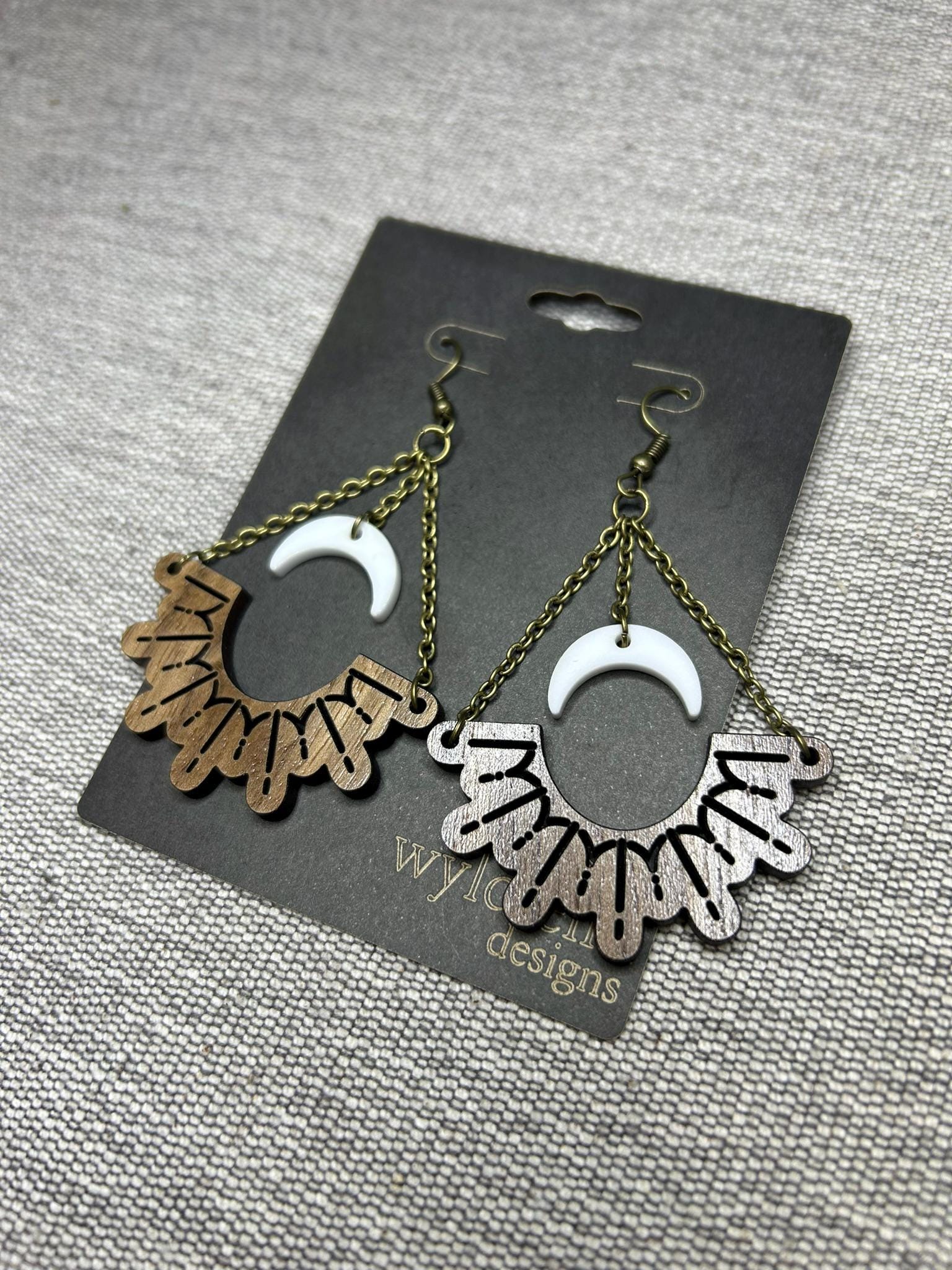 Joy Justice Logo Earring Walnut Wood and Acrylic All Proceeds Donated