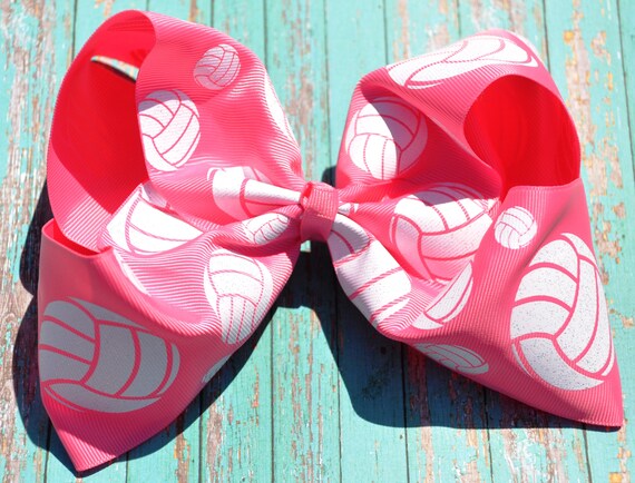 Large Volleyball Hair Bow Volleyball Hair Bows Large Hair Etsy