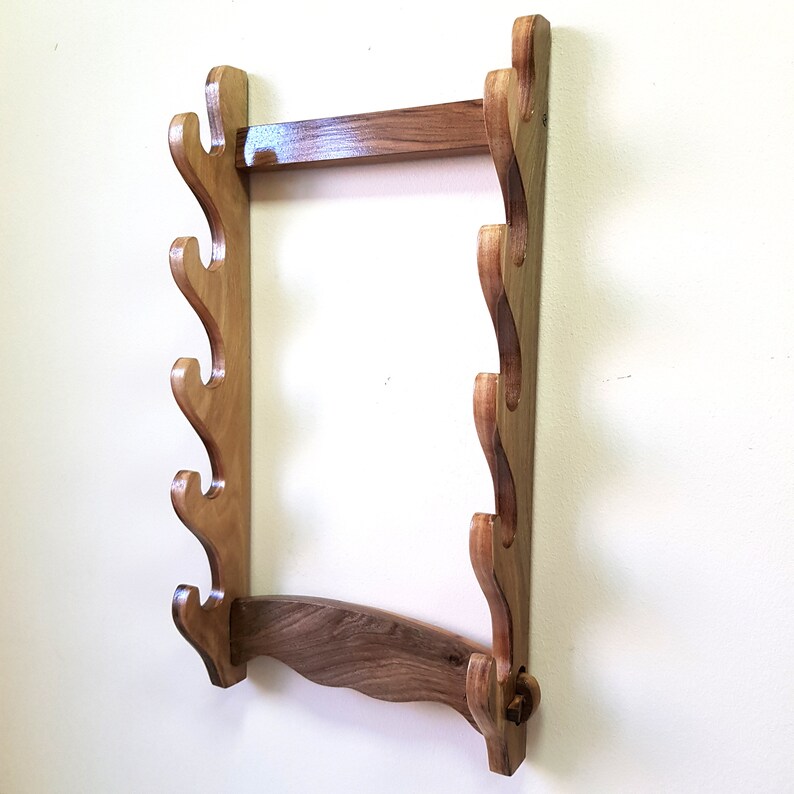 Wooden Wall Mounted Sword Katana Bokken Holder Natural Wood Etsy