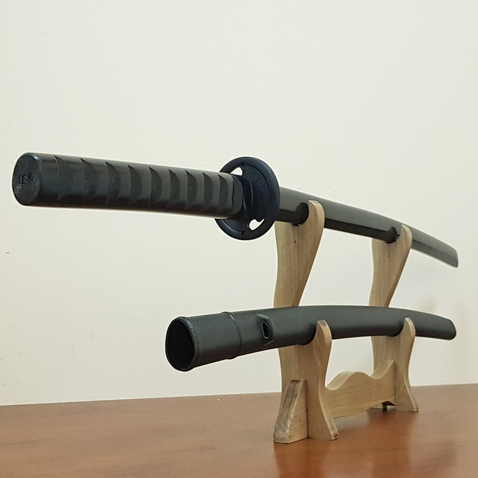 Wooden bokken Daito Deluxe with patterned rubber tsuba and Etsy