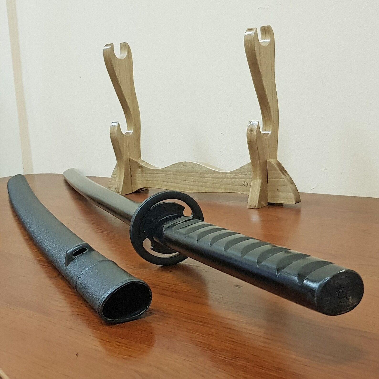 Wooden bokken Daito Deluxe with patterned rubber tsuba and Etsy