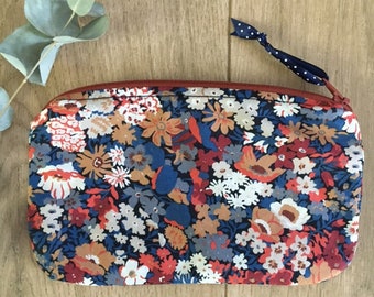 Trousse pochette en Liberty Thorpe burnt