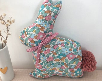 Rabbit padded in floral fabric