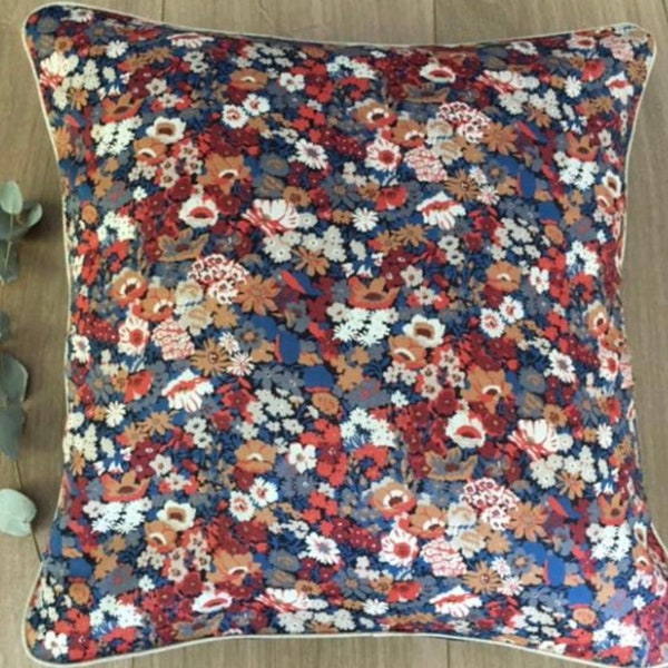 Coussin déhoussable  en tissu Liberty Thorpe Burnt