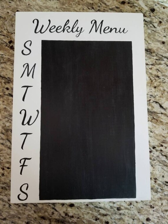 Weekly Menu Chalkboard Sign Farmhouse Kitchen Meal Planning Etsy