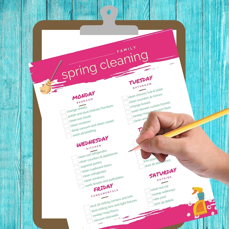 Editable Spring Cleaning Checklist Printable