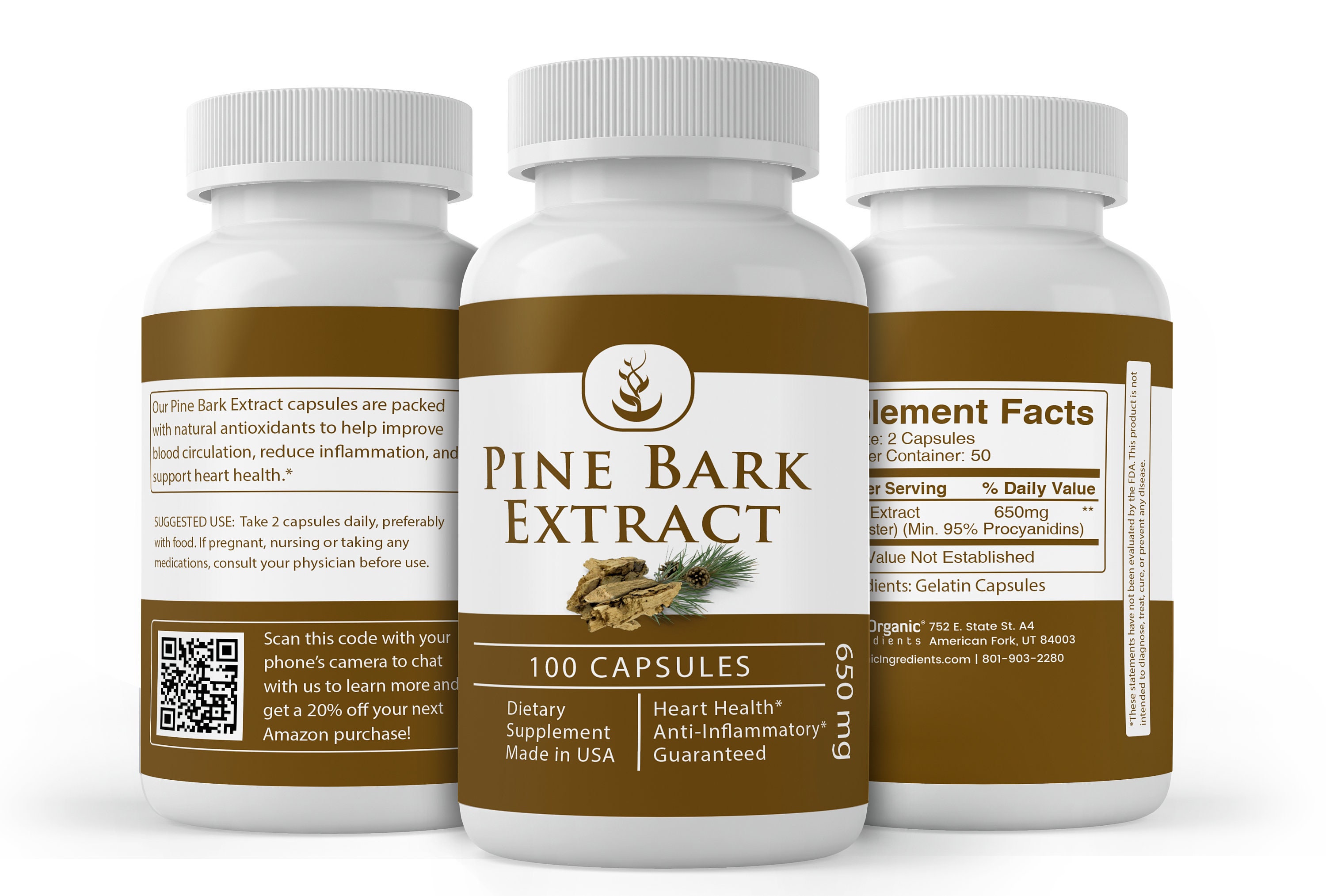 Pine Bark Extract 100 Capsules Etsy