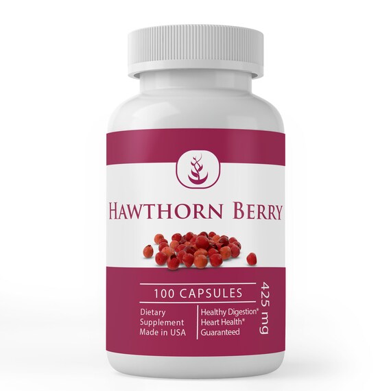 Hawthorn Berry Extract 100 Capsules 425 mg/Serving Etsy