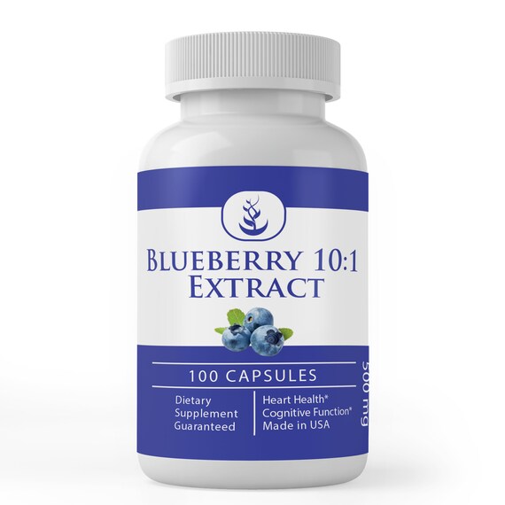 Blueberry Extract 100 Capsules 500 mg/Serving Etsy
