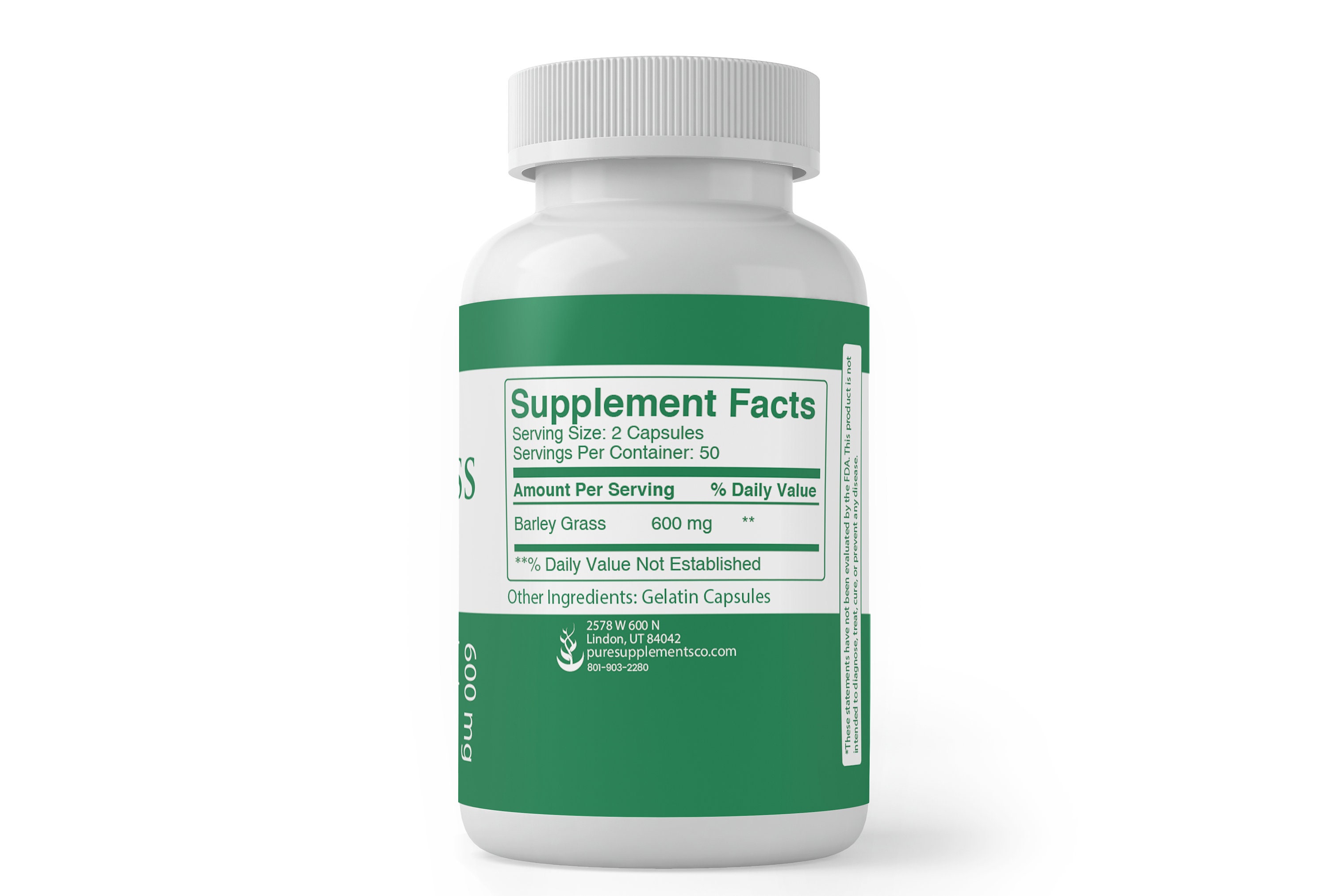 Barley Grass 100 Capsules 100 Pure & Natural Potent Paleo Etsy