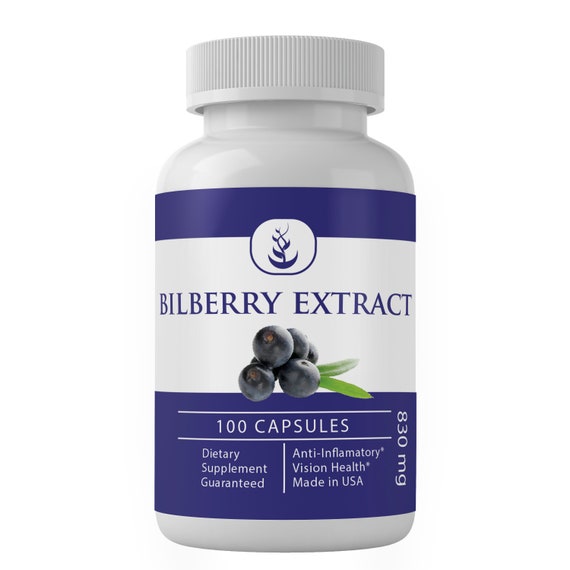 Bilberry Extract 100 Capsules 830 mg/Serving Etsy