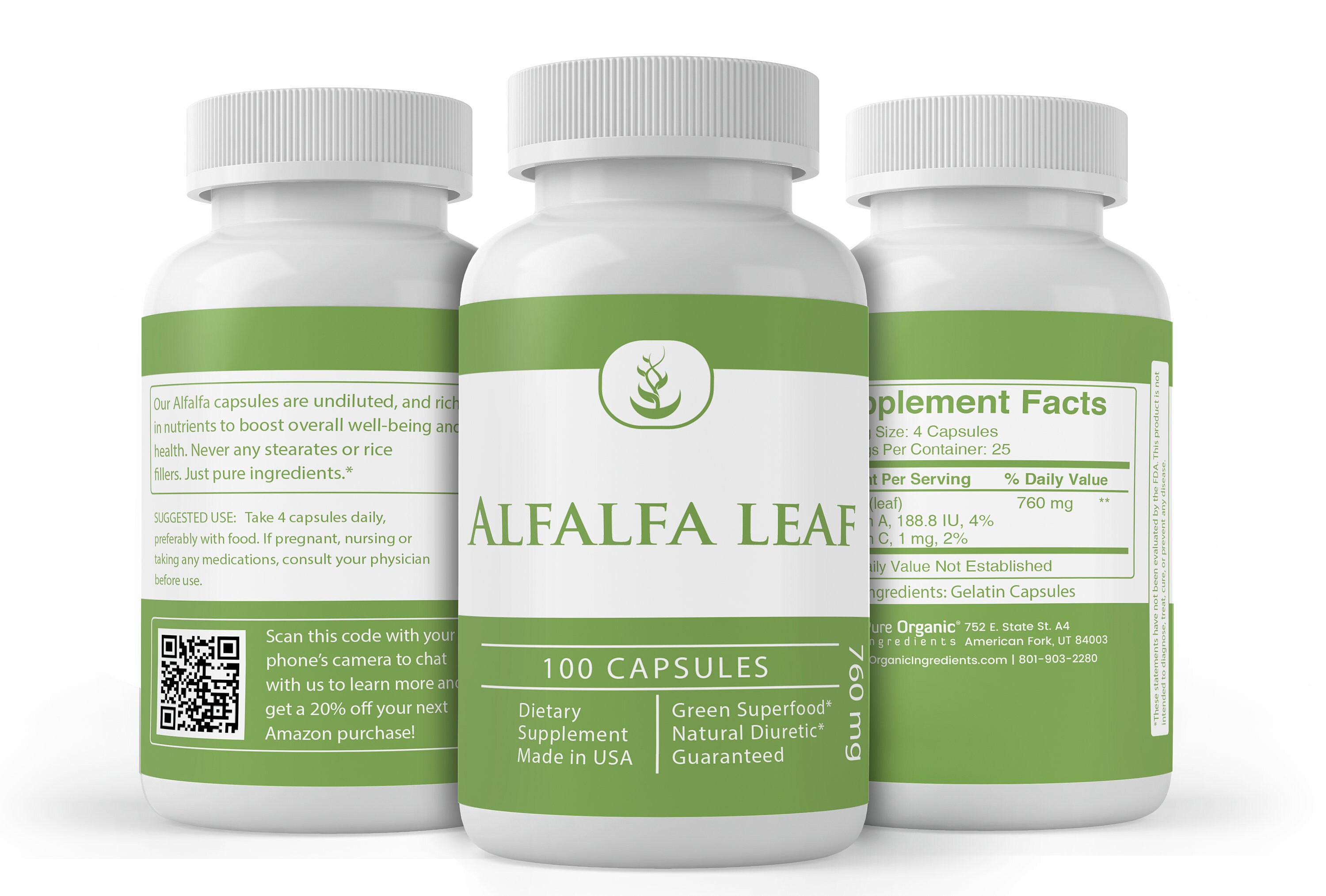 Alfalfa Leaf Extract Capsules 760 mg per serving Etsy