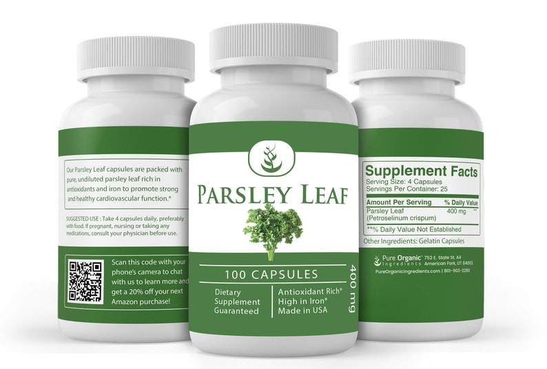 Parsley Capsules 400 mg Per Serving Etsy