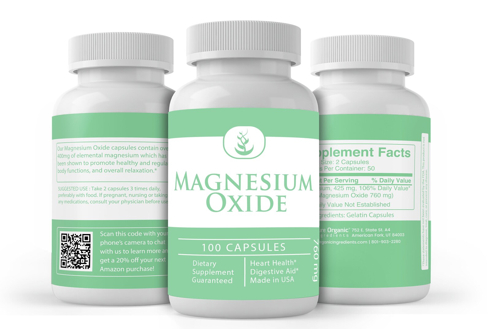 Magnesium Oxide Capsules 760 mg Per Serving Etsy