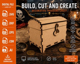 Trunk- laser cut file- instant download