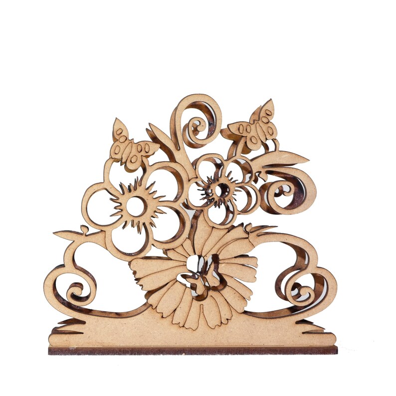 Butterfly floral napkin holder Dxf pattern for cnc laser Etsy
