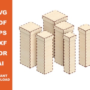 Boxes bundle / Laser Cut files  / Instant Download / Cnc Pattern / Cnc Project / Laser Vector/ Digital Download