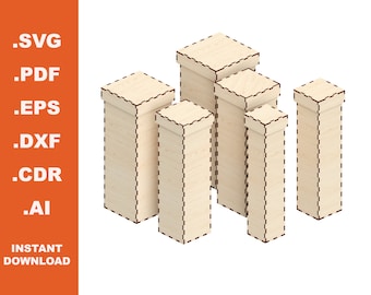 Boxes Laser Cut Files Bundle, CNC Pattern (Digital Download)