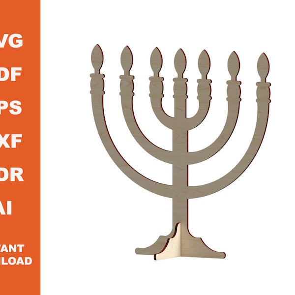 Menorah / Laser Cut files  / Instant Download / Cnc Pattern / Cnc Project / Digital Download