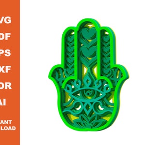 Hamsa / Hand Fatima / Laser Cut files  / Instant Download / Cnc Pattern / Cnc Project / Digital Download