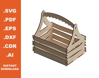 Laser Cut Flower Basket Template, CNC Pattern (Digital Download)