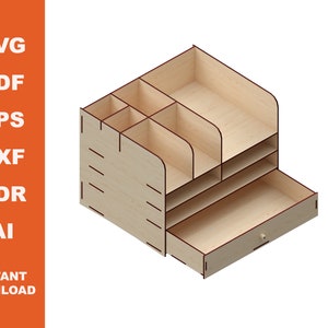 Desk Organizer  / Laser Cut files  / Instant Download / Cnc Pattern / Cnc Project / Laser Vector/ Digital Download
