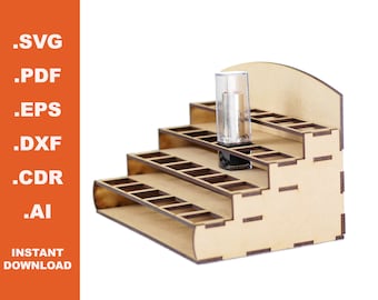 Persoonlijke display voor lippenstiften, CNC-bestand, Organisator, patroonvector, cnc, dxf gesneden