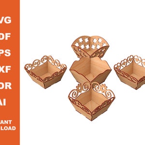 Pots For Sweets - Laser cut File - Instant Download