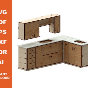 Kitchen Furniture / Laser Cut files  / Instant Download / Cnc Pattern / Cnc Project / Laser Vector