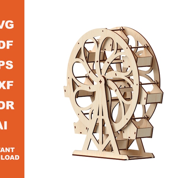 Grande roue - fichiers découpés au laser - Téléchargement instantané