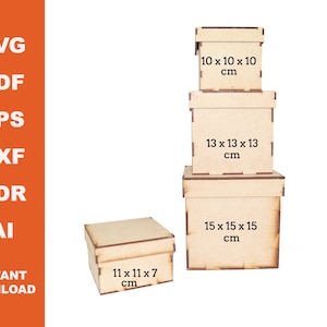 Boxes Bundle / Laser Cut files  / Instant Download / Cnc Pattern / Cnc Project / Laser Vector/ Digital Download