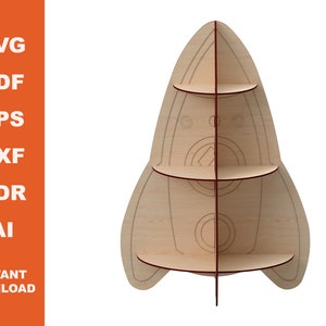 Rocket Cupcakes Stand – Laser cut files- Instant download