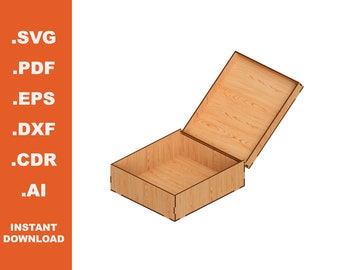 Box with lid folding - laser cut file