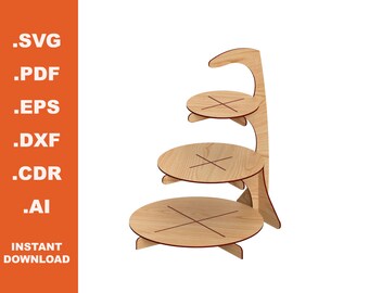 Cupcake Stand Laser Cut File, CNC Pattern (Digital Download)