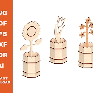Flower pot/ Laser cut files / Instant Downloadable