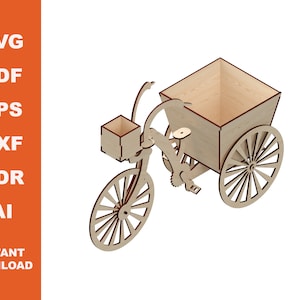 Tricycle / Laser Cut files  / Instant Download / Cnc Pattern / Cnc Project / Laser Vector/ Digital Download