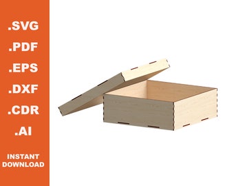 Laser Cut Box with Lid Template, CNC Project (Digital Download)