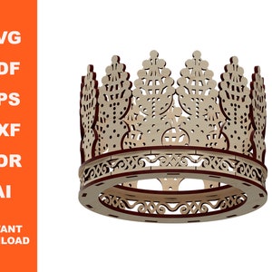 Princess&#39; Crown / Laser Cut files / Instant Download/ Cnc Project / Laser Vector/ Digital Download