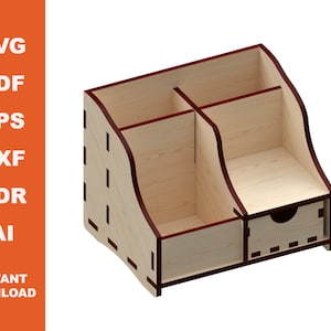 Desk Organizer / Laser Cut files  / Instant Download / Cnc Pattern / Cnc Project / Laser Vector