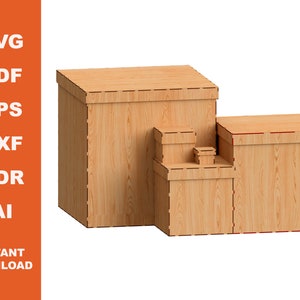 Package 5 boxes /Laser cut files / Digital Download