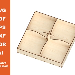 Snack tray vector cut pattern digital project