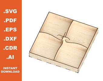 Snack tray vector cut pattern digital project