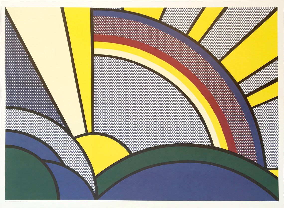 Roy Lichtenstein 'Modern Painting of Sun Rays' Rare | Etsy