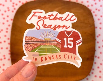 Kansas City Football Sticker: Waterproof Vinyl KC Chiefs Decal