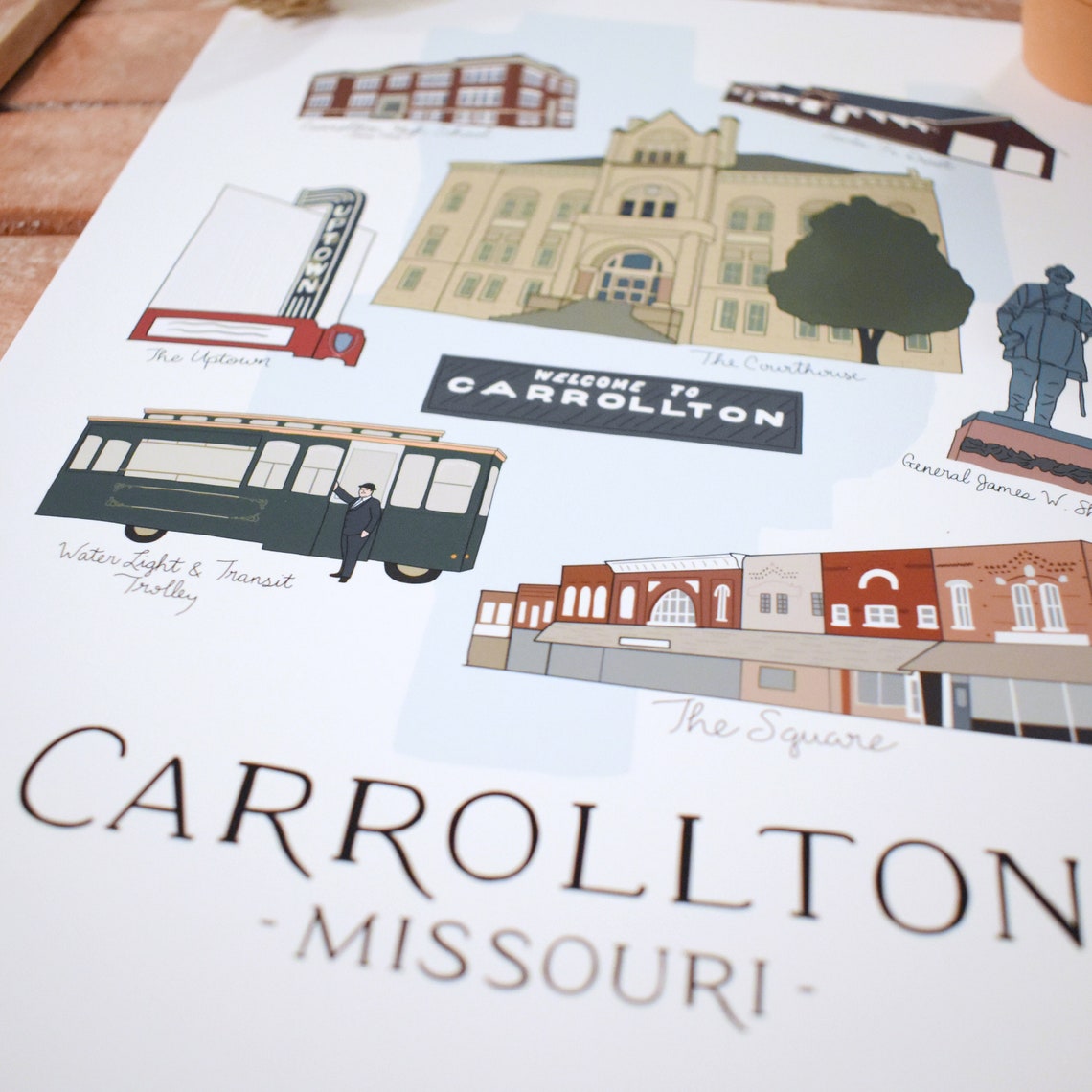 Carrollton Missouri Art Print Etsy