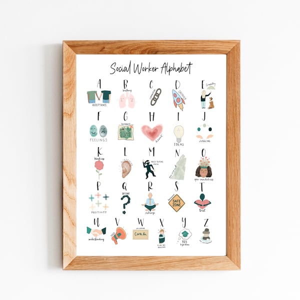 Social Worker Alphabet - social worker gift social work