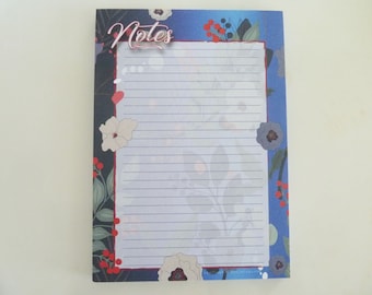 A6 flower print notepad with 50 detachable sheets, Japanese style to do list