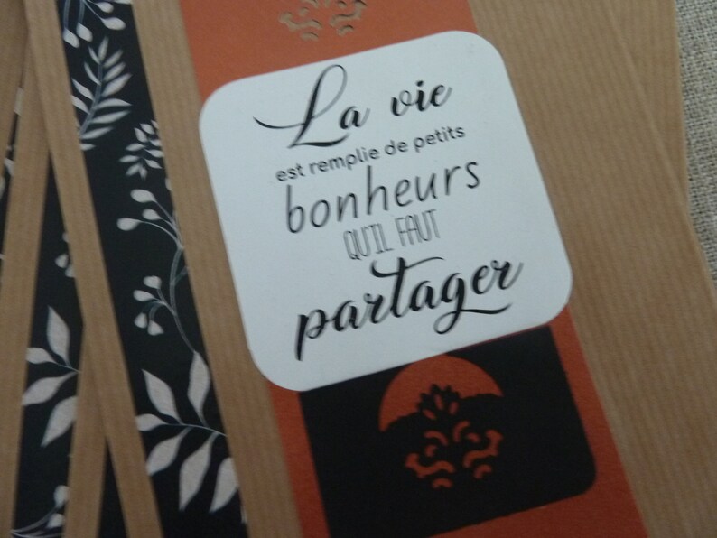 10 Sachets Kraft Nature Citation Happiness To Offer Gift Or Etsy