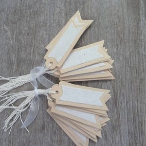 lot 30 étiquettes saumon et kraft blanc, style vintage, cadeau, dragée